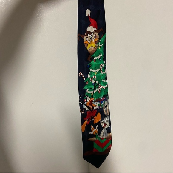 LOONEY TUNES Christmas Warner Tie Silk Bugs Daffy - Picture 6 of 6